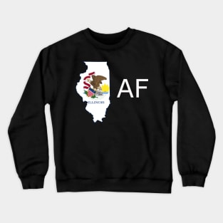 Illinois Flag State Outline AF (white) Crewneck Sweatshirt